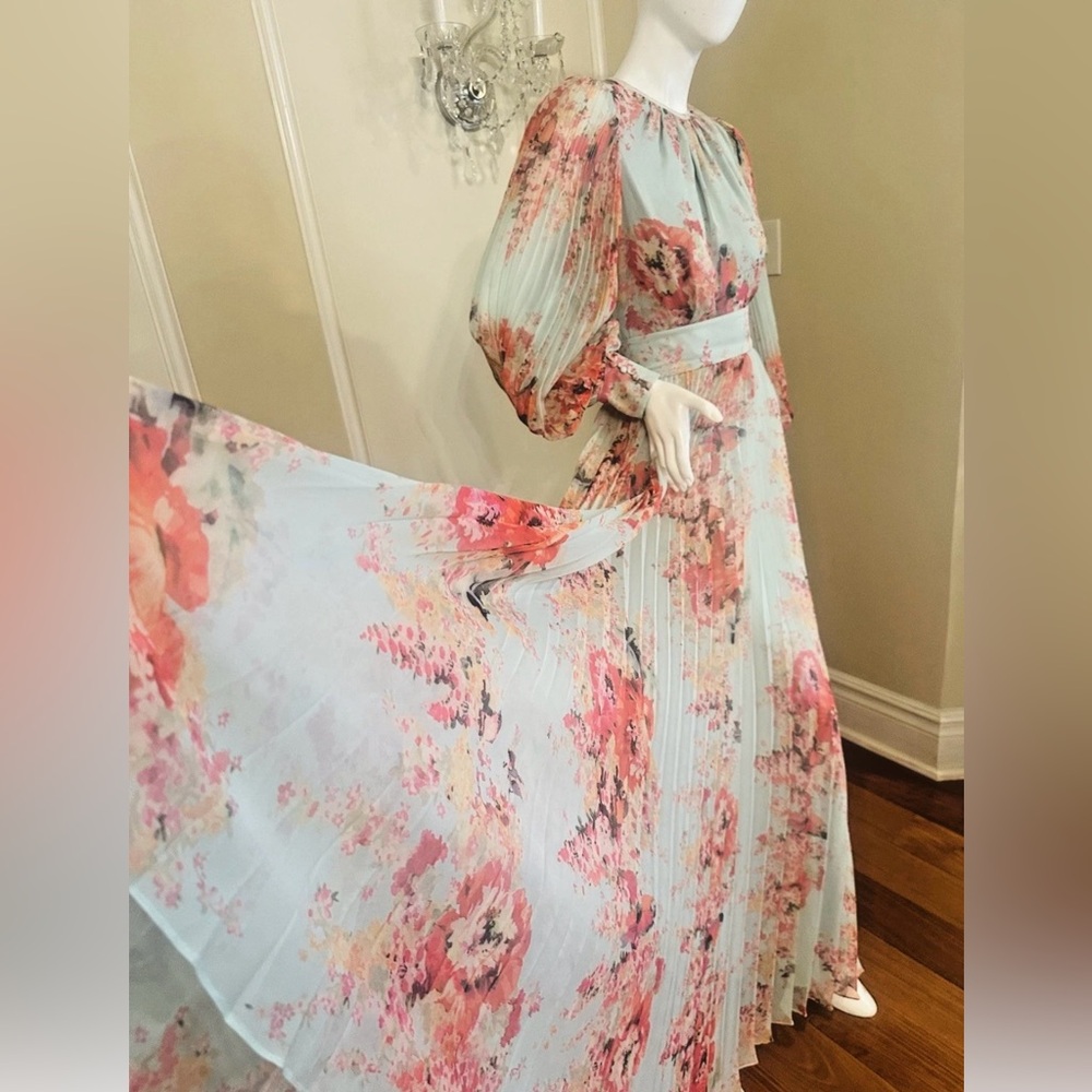 Rickie Freeman for Teri Jon Floral Long Sleeve Dress